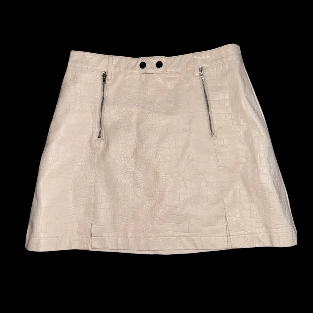 Cream Croc Mini Skirt Y2K Clubwear 2000s Party‎ Fit